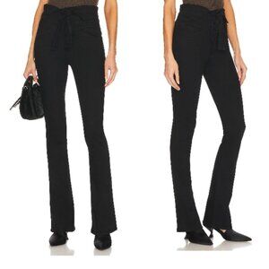 Mother Bootcut Jeans Size 29 Black Denim High Waisted Slim Fit Waist Tie Raw hem